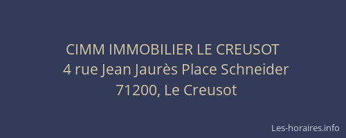 CIMM IMMOBILIER LE CREUSOT