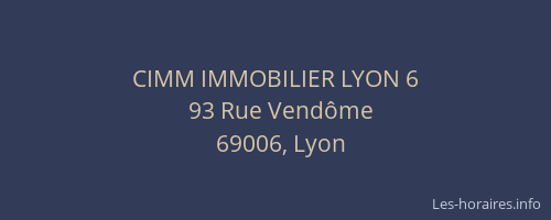 CIMM IMMOBILIER LYON 6