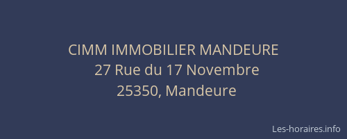 CIMM IMMOBILIER MANDEURE