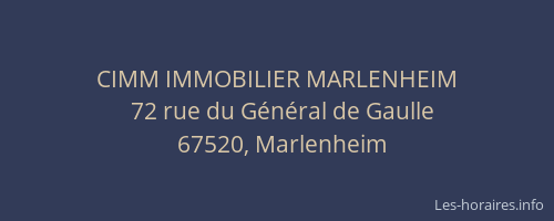CIMM IMMOBILIER MARLENHEIM