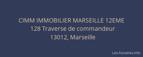 CIMM IMMOBILIER MARSEILLE 12EME