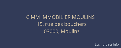 CIMM IMMOBILIER MOULINS