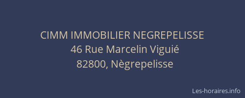 CIMM IMMOBILIER NEGREPELISSE