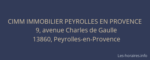 CIMM IMMOBILIER PEYROLLES EN PROVENCE