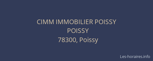 CIMM IMMOBILIER POISSY