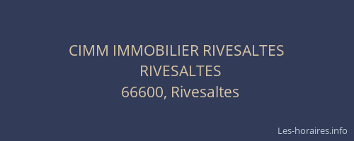 CIMM IMMOBILIER RIVESALTES