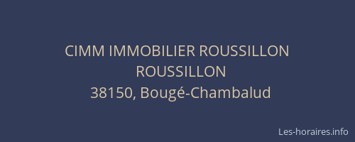 CIMM IMMOBILIER ROUSSILLON