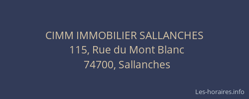 CIMM IMMOBILIER SALLANCHES
