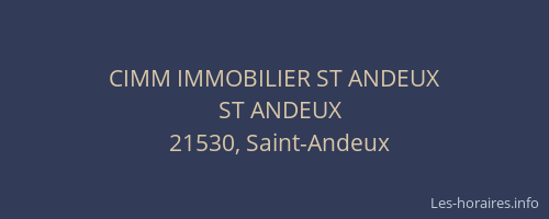 CIMM IMMOBILIER ST ANDEUX