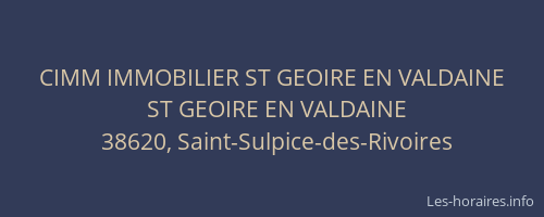 CIMM IMMOBILIER ST GEOIRE EN VALDAINE