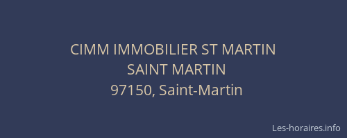 CIMM IMMOBILIER ST MARTIN