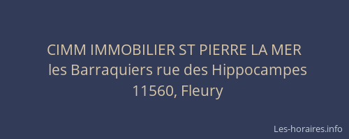 CIMM IMMOBILIER ST PIERRE LA MER