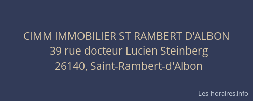 CIMM IMMOBILIER ST RAMBERT D'ALBON