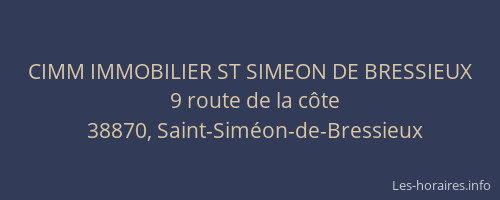 CIMM IMMOBILIER ST SIMEON DE BRESSIEUX