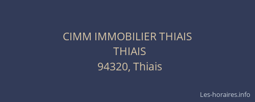 CIMM IMMOBILIER THIAIS