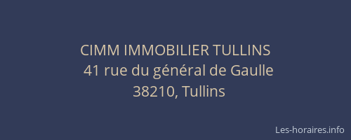 CIMM IMMOBILIER TULLINS