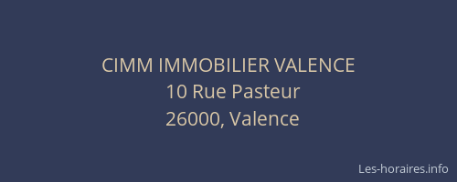 CIMM IMMOBILIER VALENCE