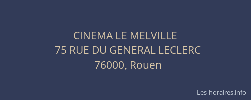 CINEMA LE MELVILLE