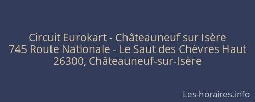 Circuit Eurokart - Châteauneuf sur Isère