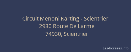 Circuit Menoni Karting - Scientrier