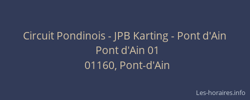 Circuit Pondinois - JPB Karting - Pont d'Ain