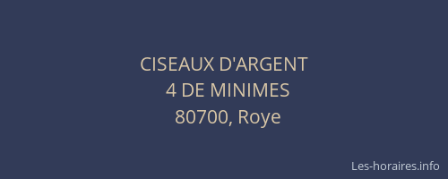 CISEAUX D'ARGENT