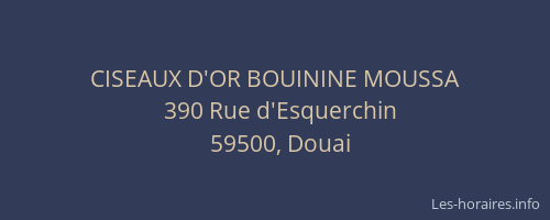 CISEAUX D'OR BOUININE MOUSSA
