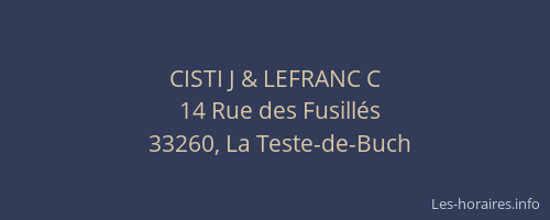 CISTI J & LEFRANC C