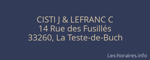 CISTI J & LEFRANC C