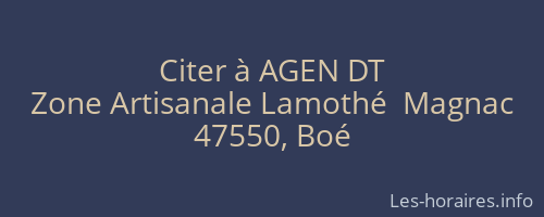 Citer à AGEN DT
