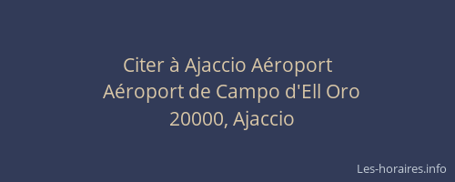 Citer à Ajaccio Aéroport