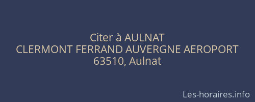 Citer à AULNAT