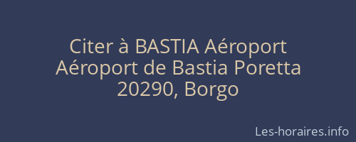 Citer à BASTIA Aéroport