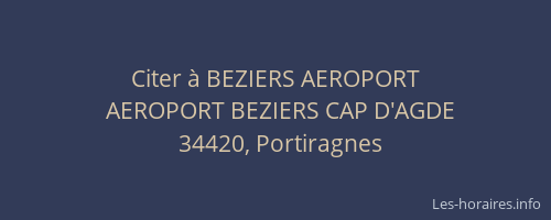 Citer à BEZIERS AEROPORT