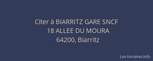 Citer à BIARRITZ GARE SNCF