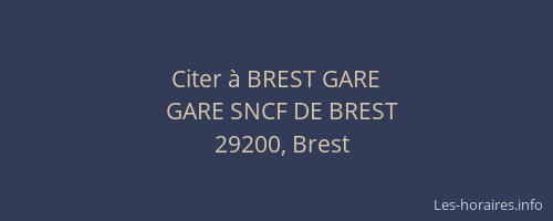 Citer à BREST GARE