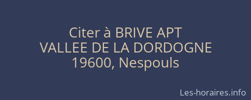 Citer à BRIVE APT