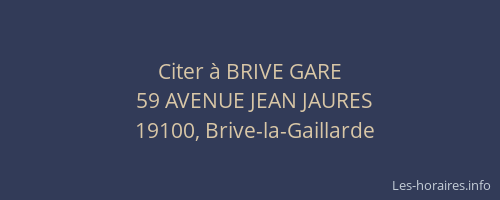 Citer à BRIVE GARE
