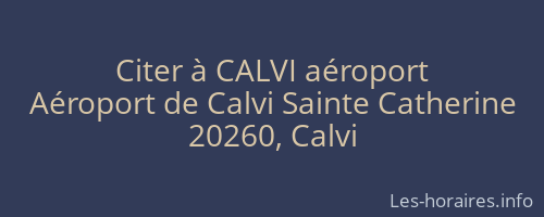 Citer à CALVI aéroport