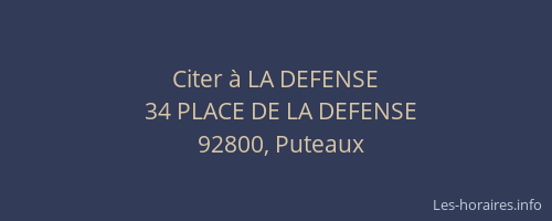 Citer à LA DEFENSE