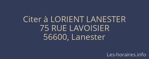 Citer à LORIENT LANESTER