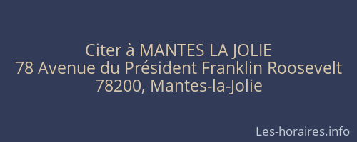 Citer à MANTES LA JOLIE
