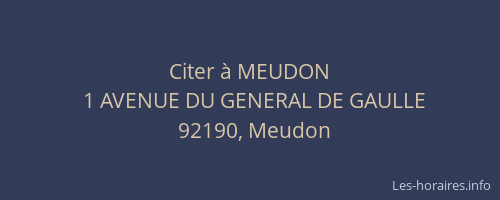 Citer à MEUDON