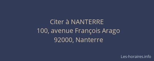 Citer à NANTERRE