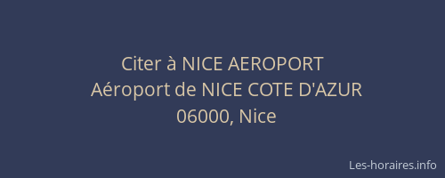 Citer à NICE AEROPORT