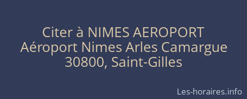 Citer à NIMES AEROPORT