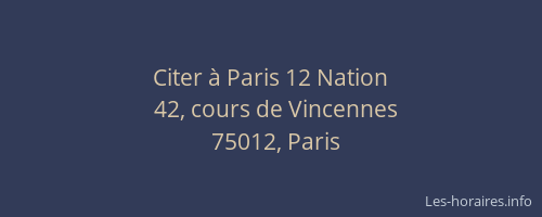 Citer à Paris 12 Nation