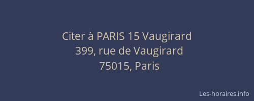 Citer à PARIS 15 Vaugirard