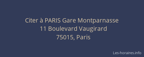 Citer à PARIS Gare Montparnasse