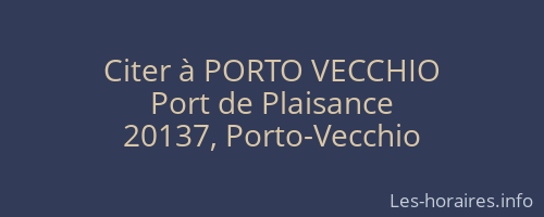 Citer à PORTO VECCHIO